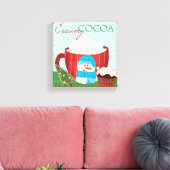Green Holiday Cup met warmtecacao Canvas Afdruk (Insitu (Woonkamer))