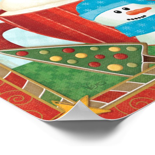 Green Holiday Cup met warmtecacao Poster (Hoek)