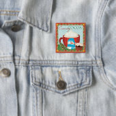 Green Holiday Cup met warmtecacao Vierkante Button 5,1 Cm (In situ)