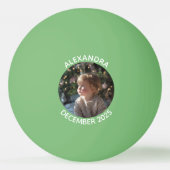 Green Holiday Family Photo Pingpongbal (Voorkant)