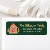 Green Holiday Gingerbread House Rustiek Script Sch Etiket (Insitu)