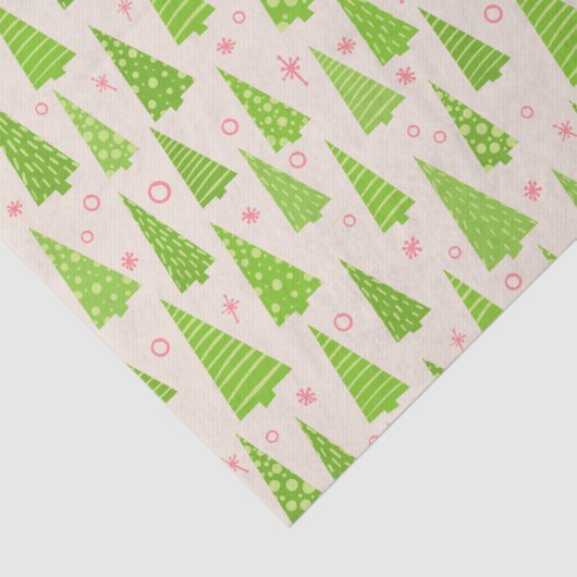 Green Holiday Pine Trees Tissuepapier (Detail)