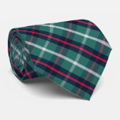 Green Holiday Plaid Tie Stropdas (Opgerold)