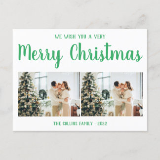 Green Holiday Post Card | Moderne feestdagen Briefkaart