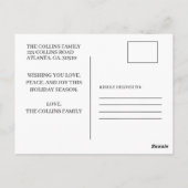 Green Holiday Post Card | Moderne feestdagen Briefkaart (Achterkant)