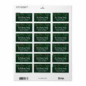 Green Holly Berry Festive Christmas Return Address Etiket (Full Sheet)