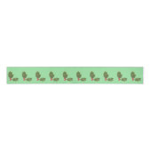 Green Holly Christmas Satin Ribbon - Festive Holid Grosgrain Lint (Voorkant)