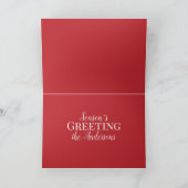 Green Holly Elegant Pinecone Greenery Stylish Feestdagen Kaart (Binnen)