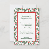 Green Holly Holiday Editable 3,5x 5-inch Response Kaart (Voorkant)