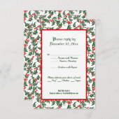 Green Holly Holiday Editable 3,5x 5-inch Response  Kaart (Voorkant / Achterkant)