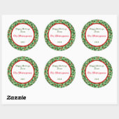 Green Holly met Red Berries Editable Gift Sticker (Vel)