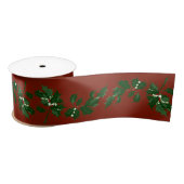Green Holly op rood Satijnen Lint (Spoel)