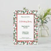 Green Holly Pattern Holiday Editable 4.5x6.25-inch Kaart (Staand voorkant)