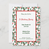 Green Holly Pattern Holiday Editable 4.5x6.25-inch Kaart (Voorkant)