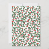 Green Holly Pattern Holiday Party Editable 5x7 Kaart (Achterkant)