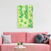 Green Hollyhock Mallow Malva Flower Floral Collage Canvas Afdruk (Insitu (Woonkamer))