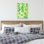 Green Hollyhock Mallow Malva Flower Floral Collage Canvas Afdruk (Insitu (Slaapkamer))