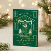 Green Home for the Holidays Realtor Christmas Gold Folie Feestdagenkaart