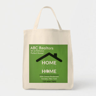 Green Home Sweet Home Grocery Tote Bag