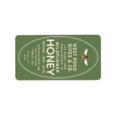Green Honey Label voor Honey Jar Bee (Voorkant)