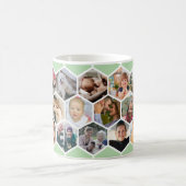 Green Honeycomb Photo Collage 20 Picture Koffiemok (Center)