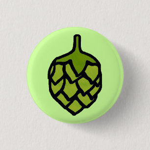 Green Hops Plant Beer Ronde Button 3,2 Cm