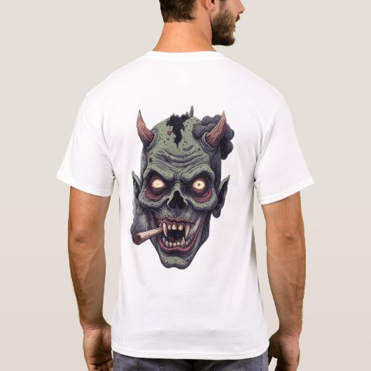 Green Horned Monster Graphi T-shirt (Achterkant)