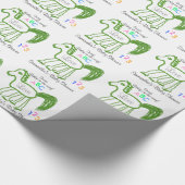 Green Horse Whimsical Baby shower Cadeaupapier (Hoek)