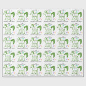 Green Horse Whimsical Baby shower Cadeaupapier (Vlak)