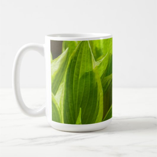 Green Hosta Leaves Koffiemok (Links)
