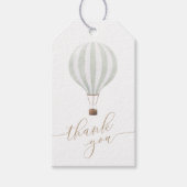 Green Hot Air Ballon Baby shower Hartelijk dank Cadeaulabel (Voorkant)