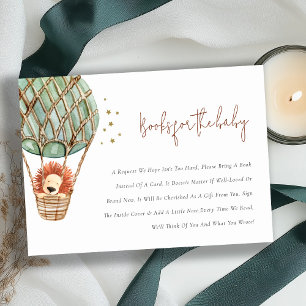 Green Hot Air-ballonnetboeken voor Baby shower Informatiekaartje