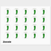 Green Hot Pepper Diva Classic Round Sticker (Vel)