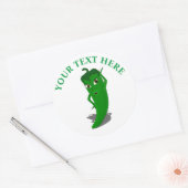Green Hot Pepper Diva Ronde Sticker (Envelop)