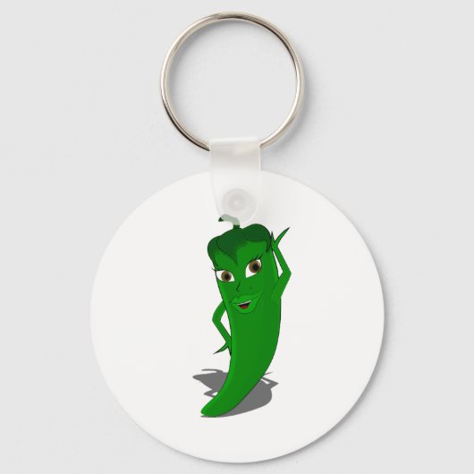 Green Hot Pepper Diva Sleutelhanger (Voorkant)