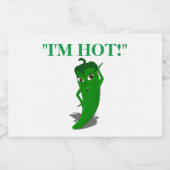 Green Hot Pepper Diva Voedselcontainer Etiket (Enkel label)