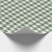 Green Houndstooth Textile Pattern Cadeaupapier (Hoek)