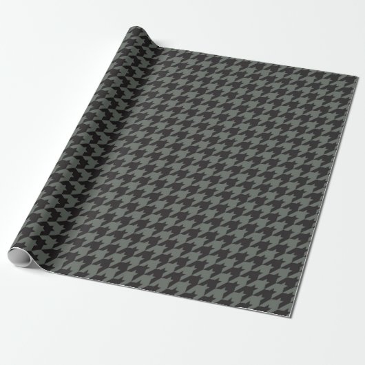 Green Houndstooth Textile Pattern Cadeaupapier (Uitgerold)