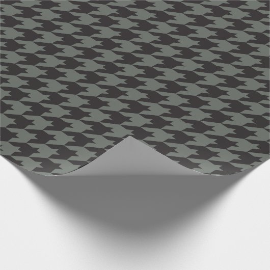 Green Houndstooth Textile Pattern Cadeaupapier (Hoek)