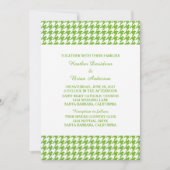Green Houndstooth Wedding Invite Kaart (Voorkant)