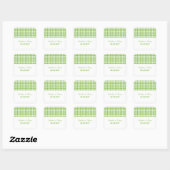 Green Houndstooth Wedding Stickers (Vel)