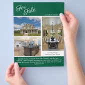Green House For Sale Real Estate Listing 2 Sided Flyer (Hand)