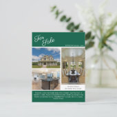 Green House For Sale Real Estate Listing Briefkaart (Staand voorkant)