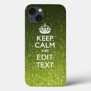 Green Hue Keep Calm Jouw tekst Case-Mate iPhone Case