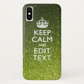 Green Hue Keep Calm Jouw tekst Case-Mate iPhone Case (Achterkant)