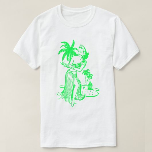 Green Hula Girl T-Shirt (Design voorkant)