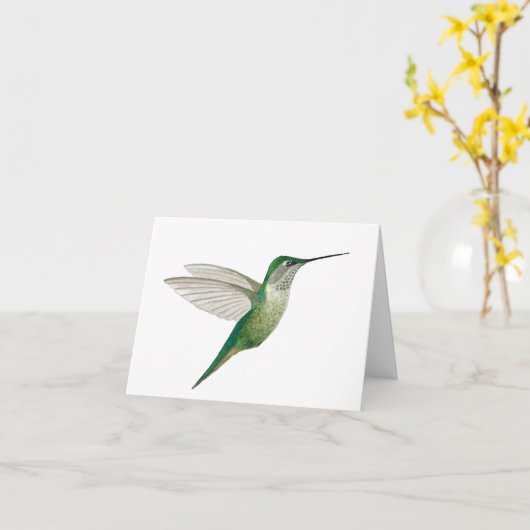 Green Hummingbird Kaart (Gele Bloem)