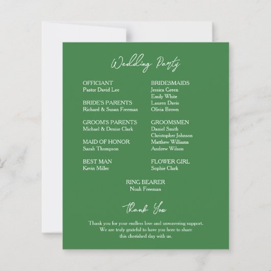 Green Hummingbird Leafy Botanical Border Wedding (Achterkant)