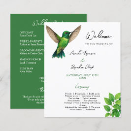 Green Hummingbird Leafy Botanical Border Wedding