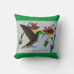 Green Hummingbird Pillow Kussen